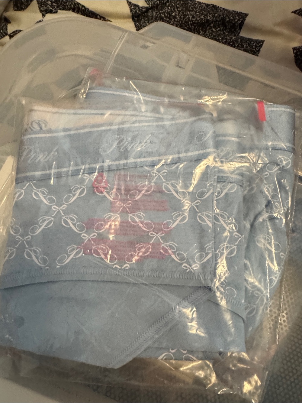 NWT: PINK Victoria's Secret Hipster Briefs (Blue print)